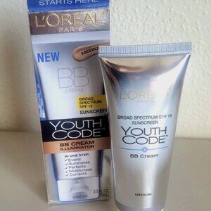 RARE L'Oreal Youth Code BB Cream Illuminator SPF15 Medium 2.5 Oz New in Package